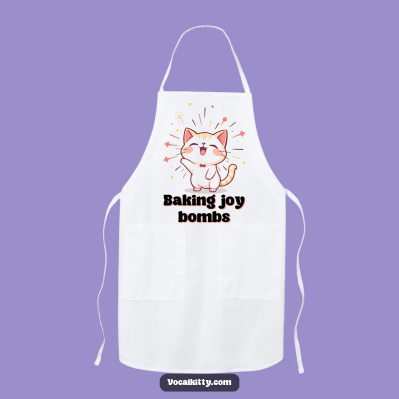 Funny Cat Firework Burst Apron: Cook Up Some Festive Fun!