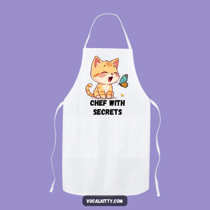 Funny Cat Butterfly Chat Apron: Cook with Animated Conversations!