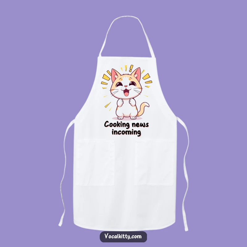 Funny Cat Announcement Apron - Chef's Hilarious Sound Effect Kitchen Gift!