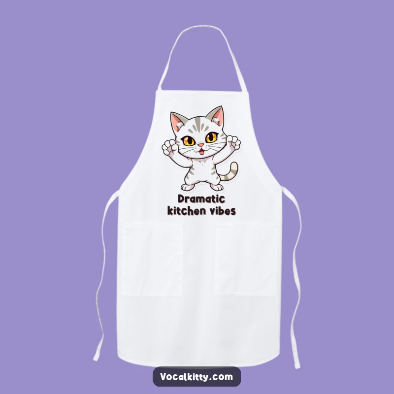 Funny Dramatic Cat Apron: Loud Pose Kitchen Fun - Great Funny Gift