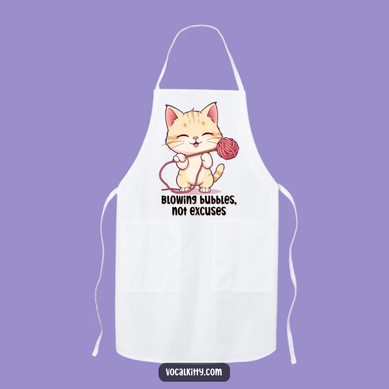 Funny Bubble Batting Cat Apron, Kitchen Fun Gift