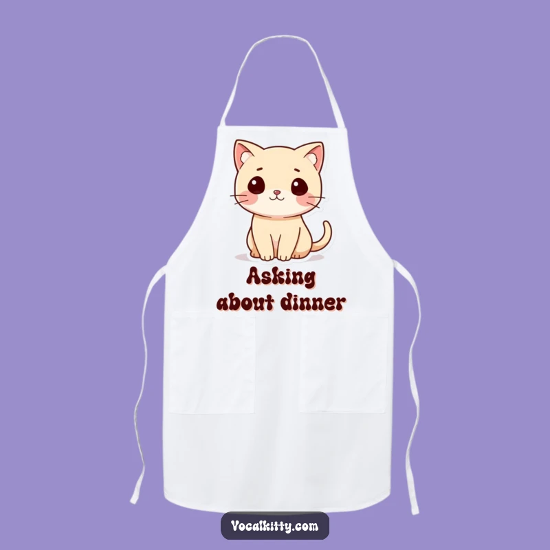 Funny Cat Apron With Question Mark Tail, Kitchen Humor Gift