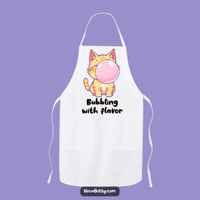 Funny Cat Bubble Gum Apron: Cook Up Laughs in the Kitchen