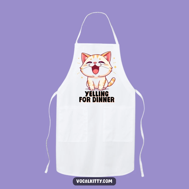 Funny Cat Shouting Apron - Kitchen Loudness for Food Lovers