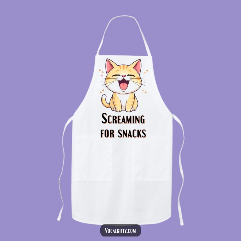 Funny Meowing Cat Apron: Cook with Expressive Flair Funny Gift