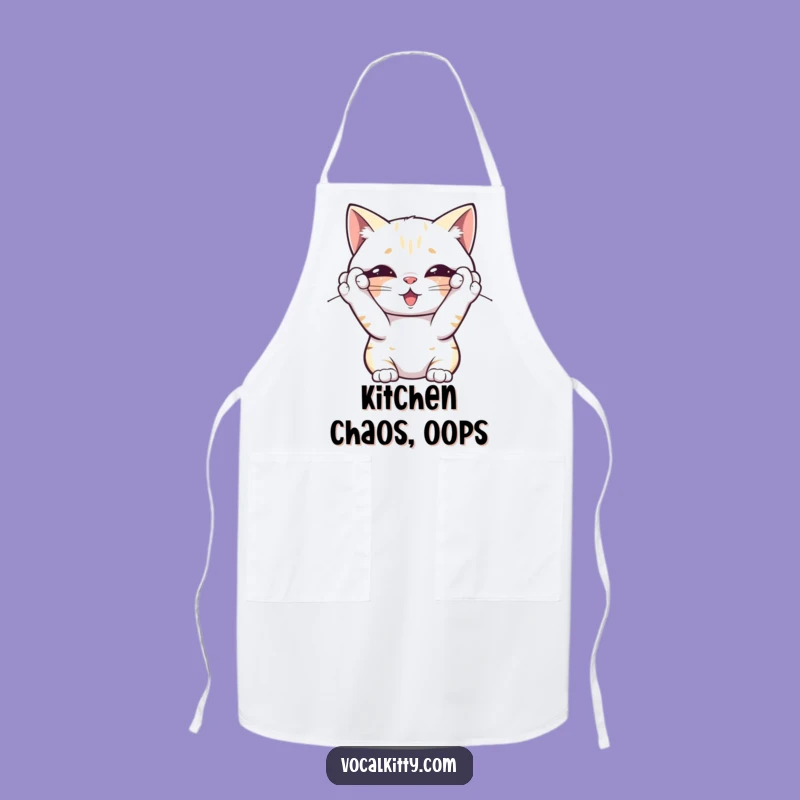 Funny Overwhelmed Cat Apron - Cook Through the Noise with Humor, a Kitchen Funny Gift