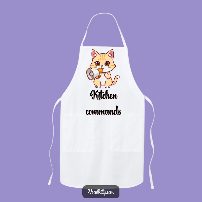 Funny Determined Cat Megaphone Apron - Announce Your Cooking!
