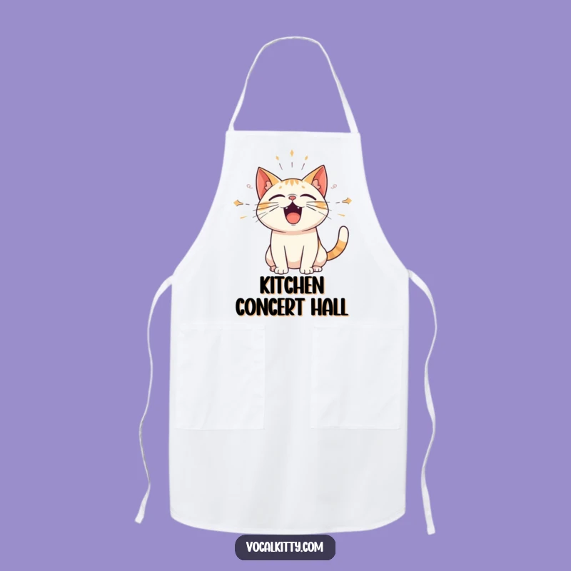 Funny Loud Cat Apron: Sound Wave Kitchen Fun - Great Funny Gift