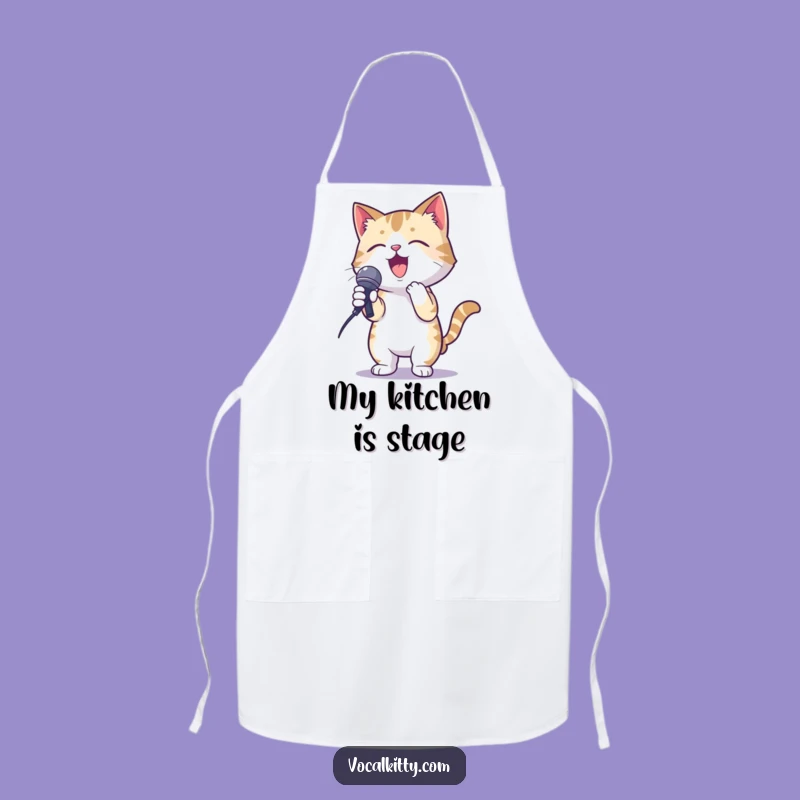 Funny Karaoke Cat Apron: Cook and Sing With Gusto