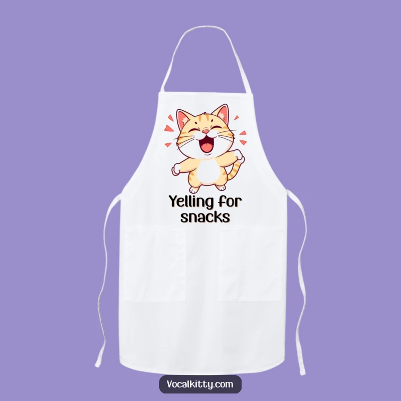 Funny Shouting Cat Apron: Energetic Kitchen Fun - Great Funny Gift