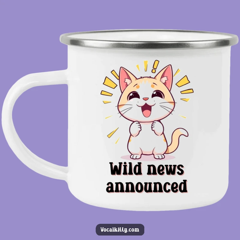 Funny Cat Announcement Camping Mug - Outdoor Hilarious Sound Effect Adventure Gift!