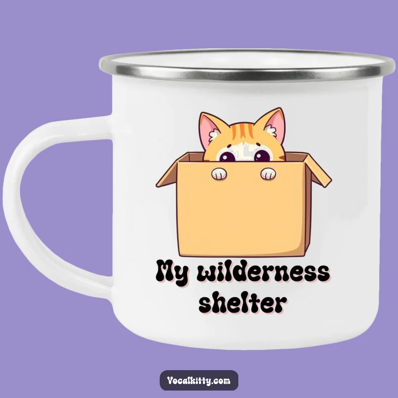 Funny Cat in Box Camping Mug: Adventure Fuel with a Peek-a-Boo Surprise