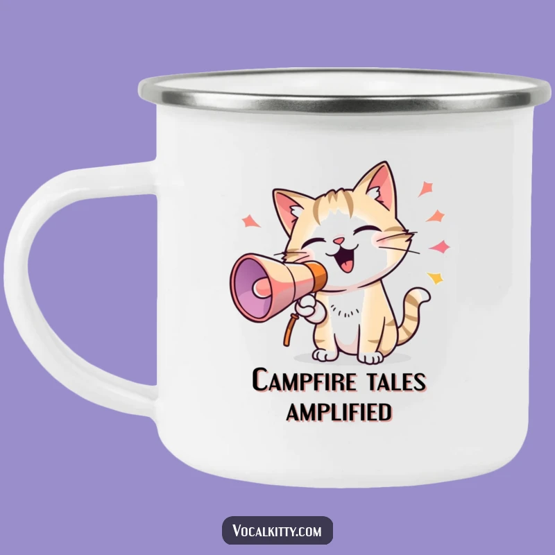 Funny Cat Megaphone Camping Mug: Adventures with a Loud Feline's Gift