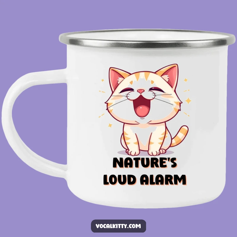 Funny Cat Shouting Camping Mug - Fuel Your Adventures Loudly