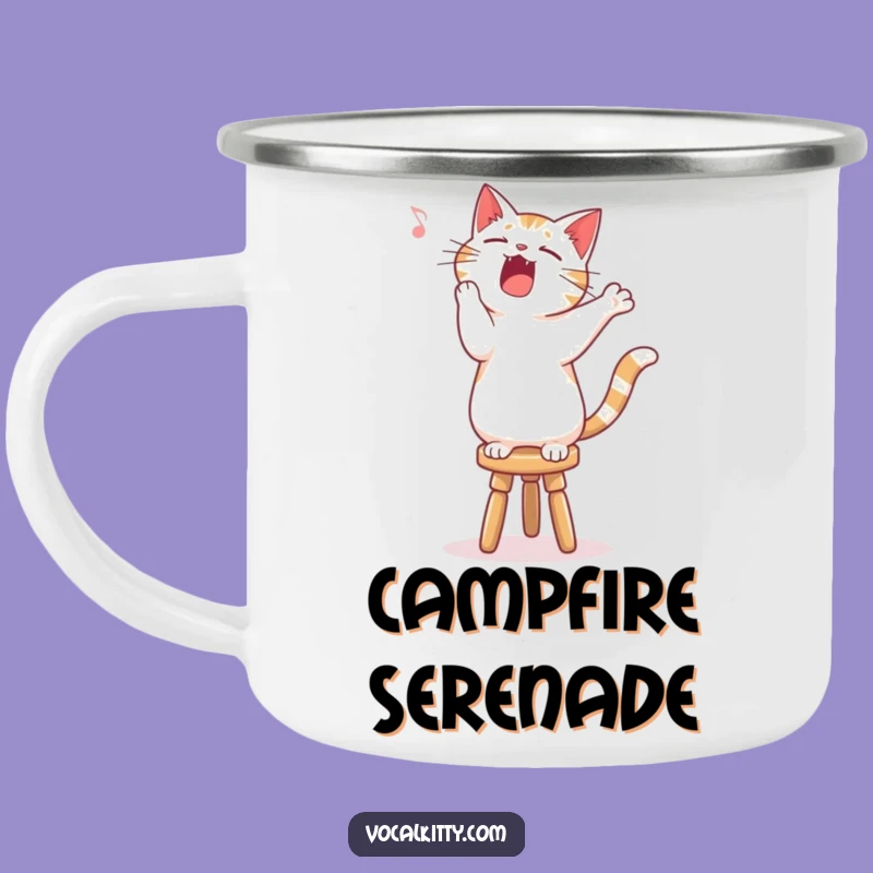 Funny Singing Cat Camping Mug - Adventure Soundtrack Fuel!