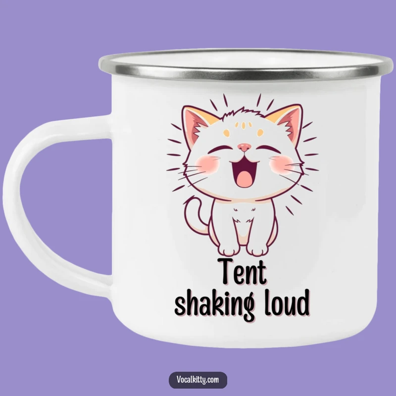 Funny Vibrating Cat Camping Mug - Noise Reaction Outdoor Gift