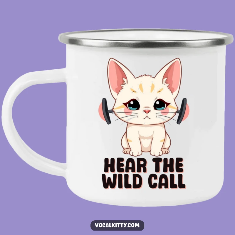 Funny Big Ear Cat Camping Mug: Your Adventure Buddy for Warm Sips