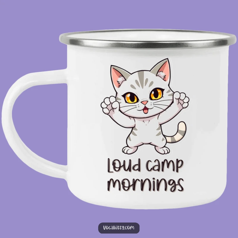 Funny Dramatic Cat Camping Mug: Outdoor Drama - Adventurous Funny Gift