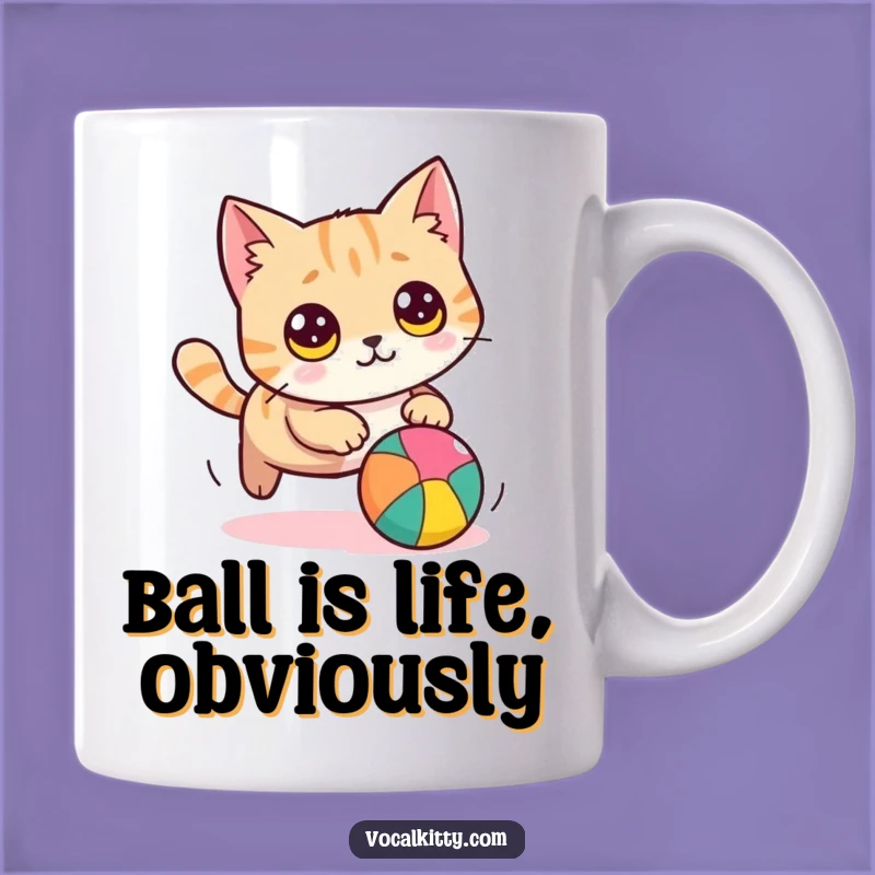 Funny Wide-Eyed Cat Chasing Ball Mug: The Perfect Playful Gift for Cat Lovers