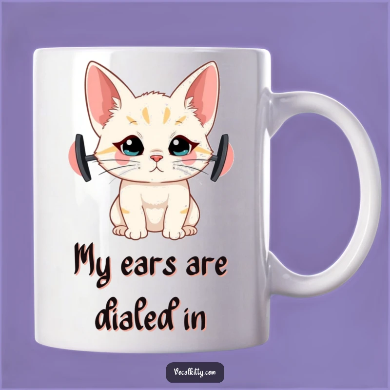 Funny Big Ear Cat Mug: Hilarious Gift for Cat Lovers Who Love to Listen