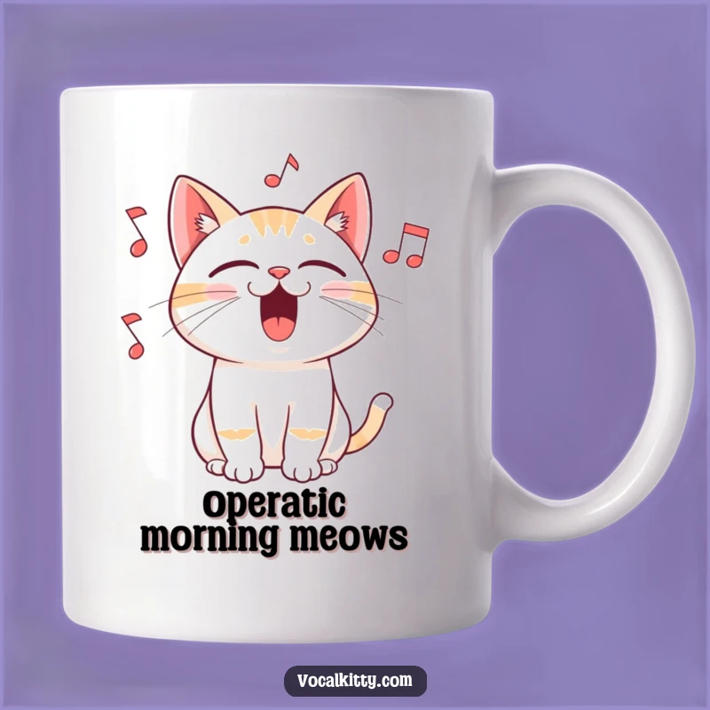 Funny Cat Singing Mug: A Feline Diva's Perfect Gift for Music Lovers