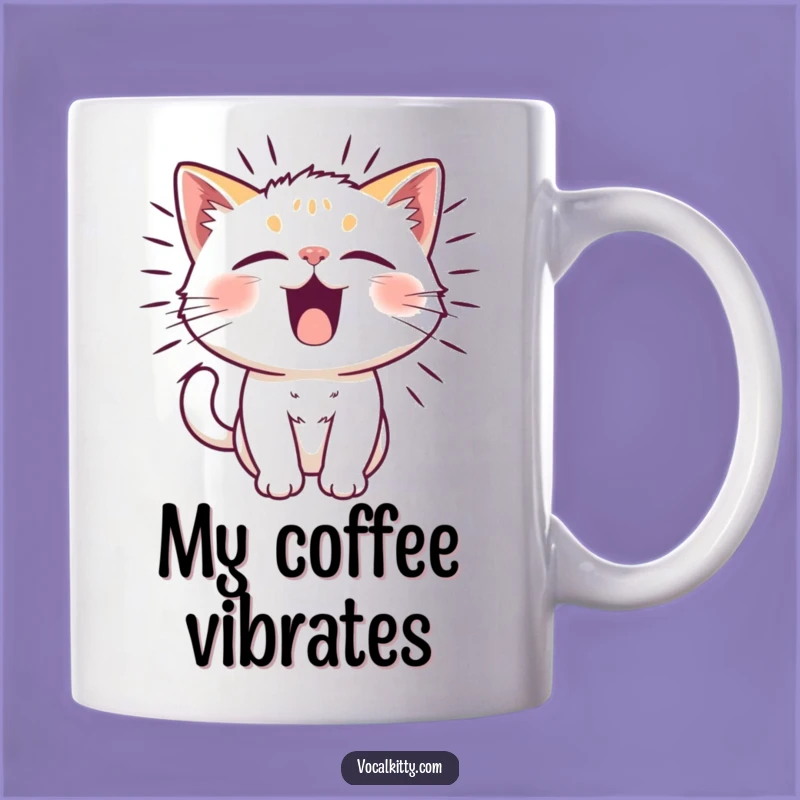 Funny Vibrating Cat Noise Mug - Hilarious Sound Effect Reaction Gift