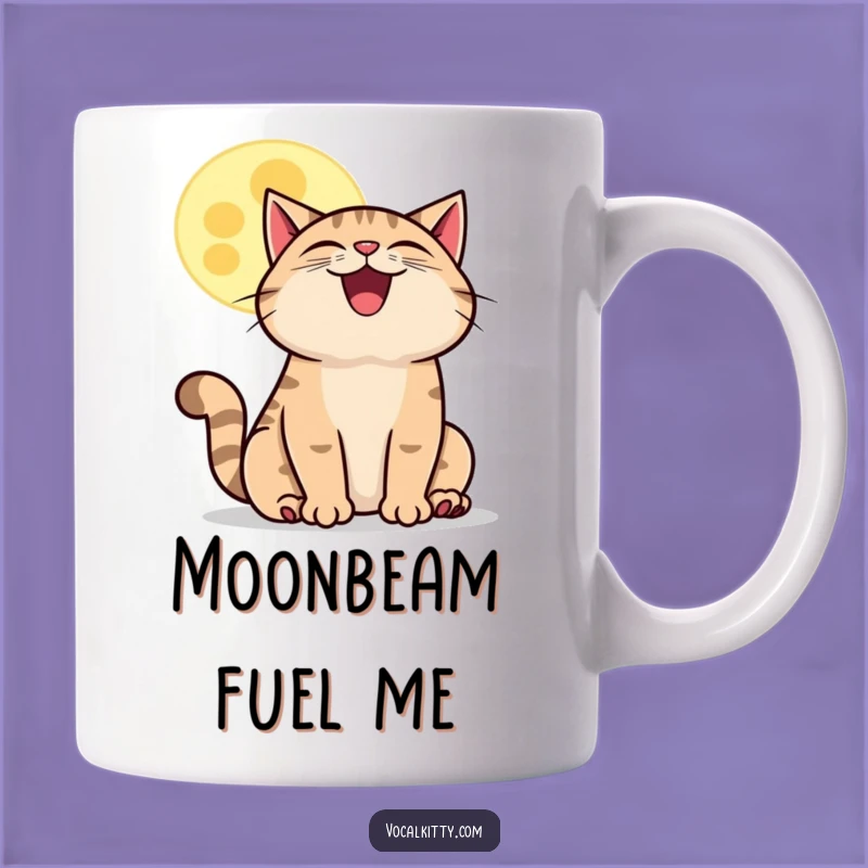 Funny Howling Cat Moon Mug: Hilarious Feline Night Owl Gift for Lovers