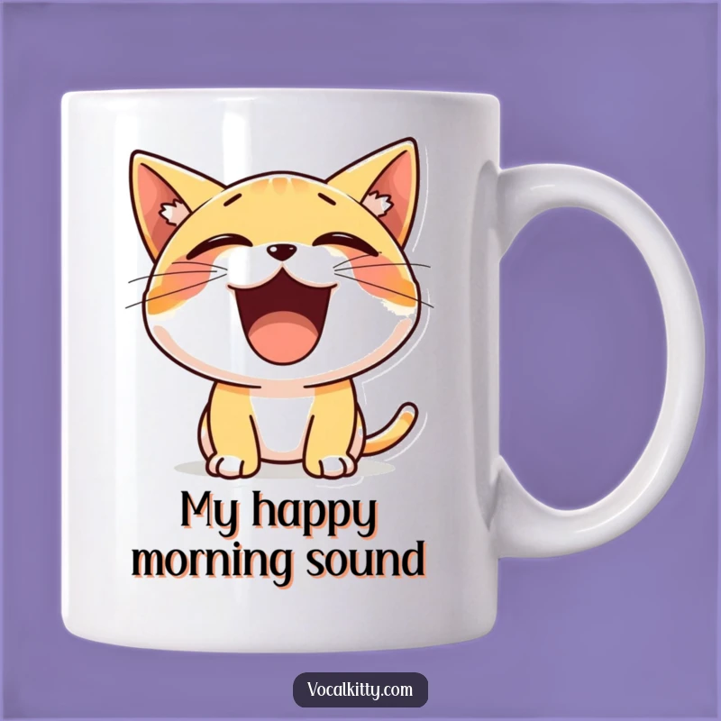 Funny Tiny Cat Yelling Mug - Adorable Cheerful Kitty Gift Idea