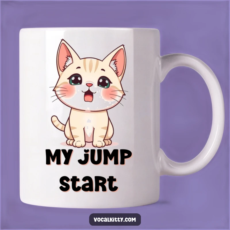 Funny Surprised Cat Mug - Startled Humor Gift for Nervous Nellies