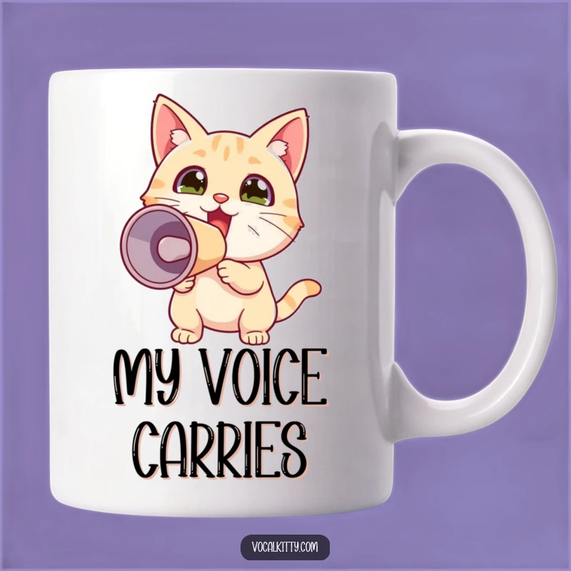 Funny Tiny Cat Megaphone Mug: Exciting Gift for Loud & Proud Feline Lovers