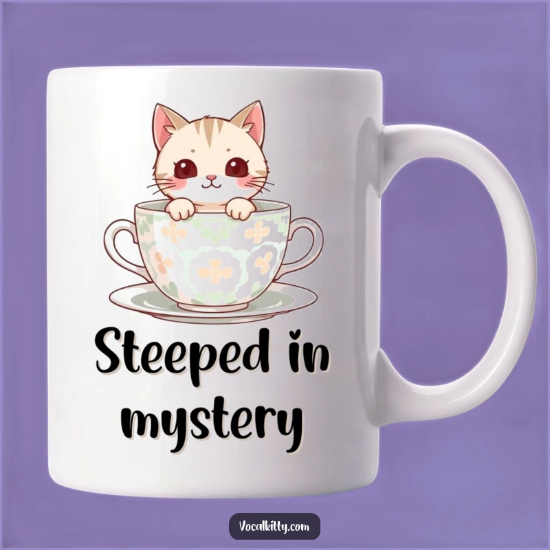 Funny Peek-A-Boo Cat Teacup Mug, Cozy Surprise, Perfect Gift