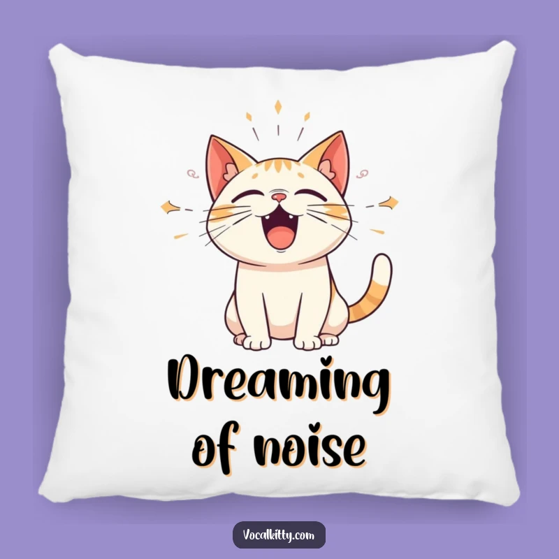 Funny Loud Cat Pillow: Sound Wave Comfort - Snuggly Funny Gift
