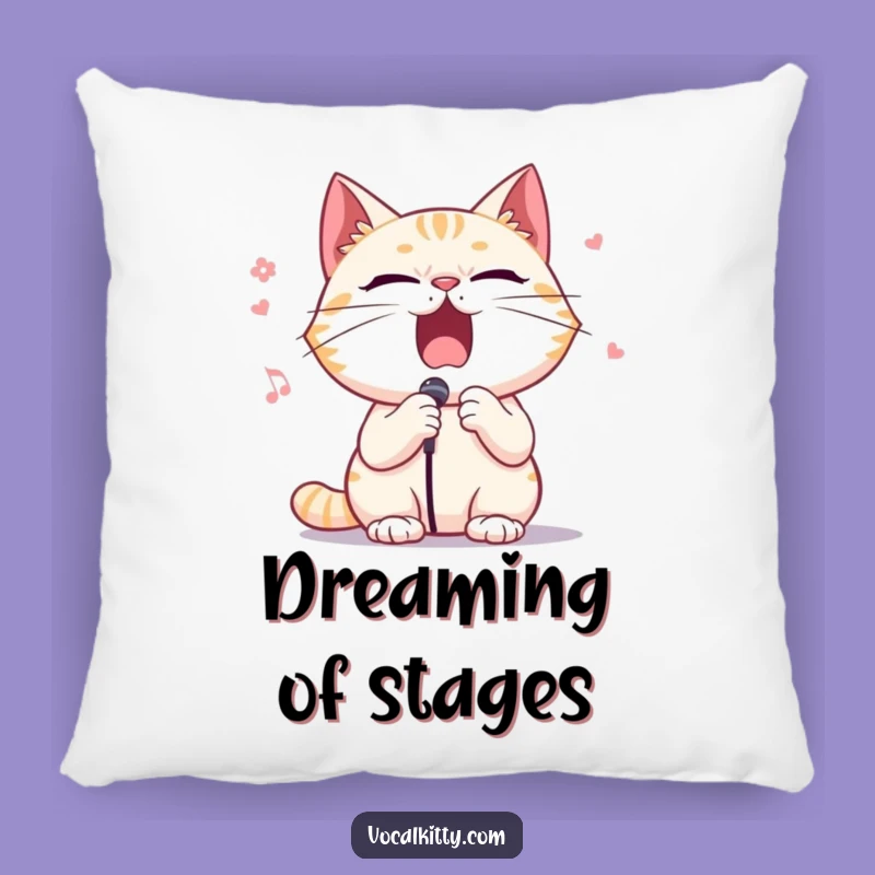 Funny Opera Cat Pillow - Dramatic Feline Singer Cushion Gift