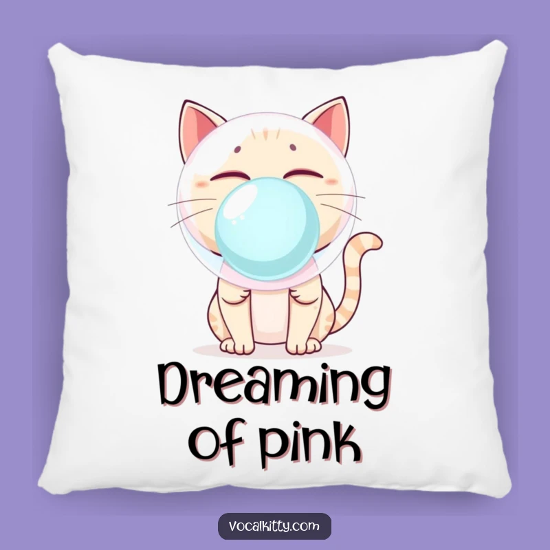 Funny Cat Bubblegum Pop Pillow - Comfy and Hilarious Feline Accent