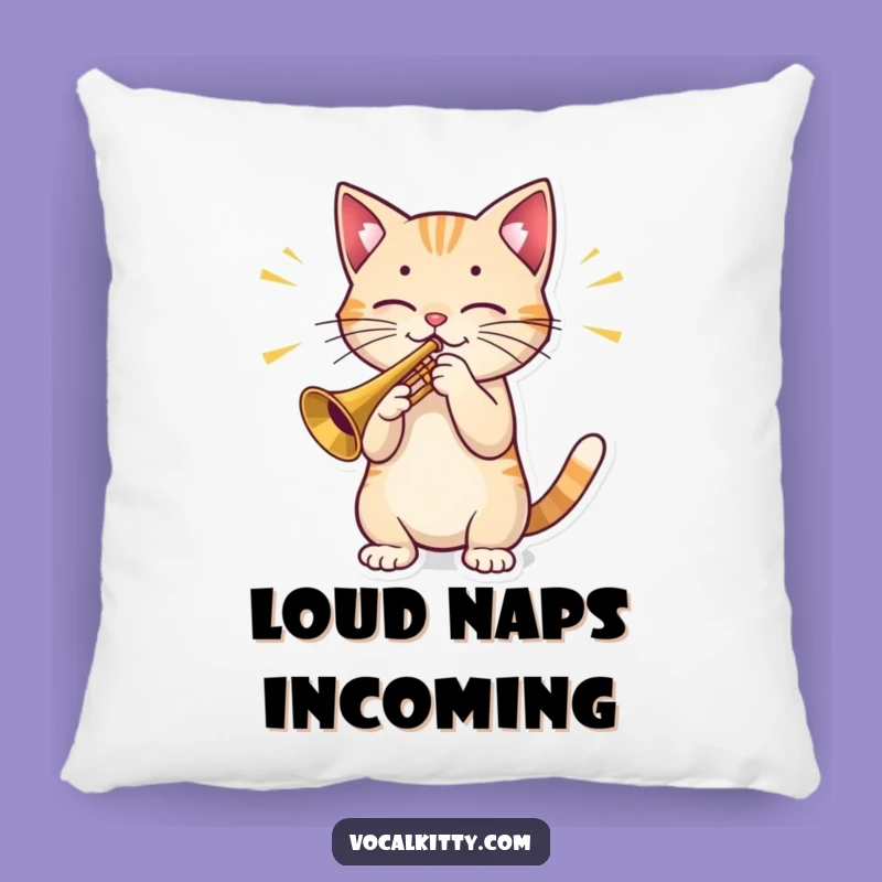 Funny Cat Trumpet Pillow: Cozy Musical Cushion, Perfect Gift