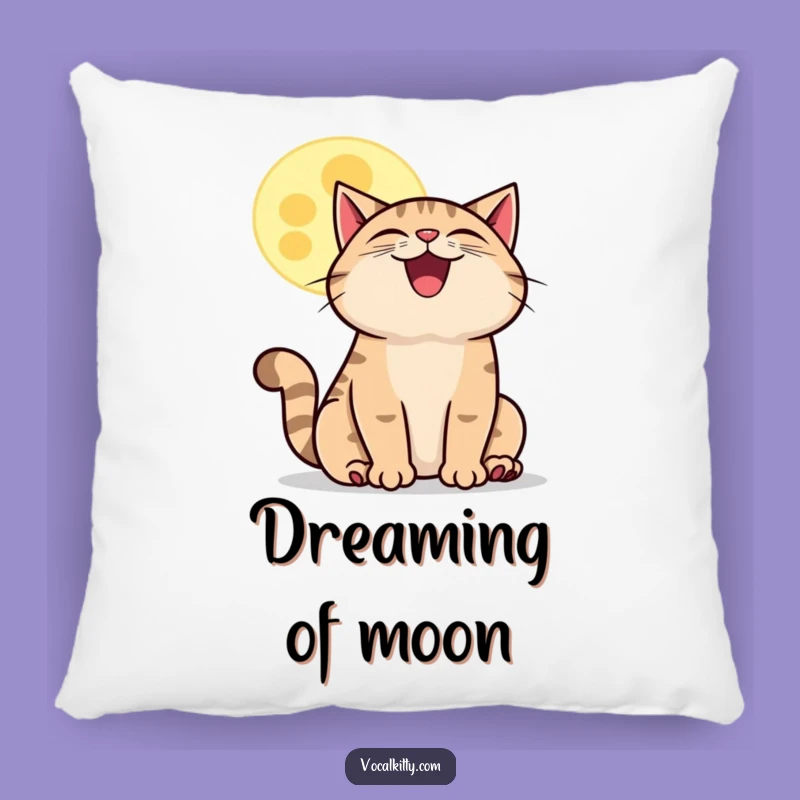 Funny Howling Cat Moon Pillow: Cozy Comfort with Feline Night Magic