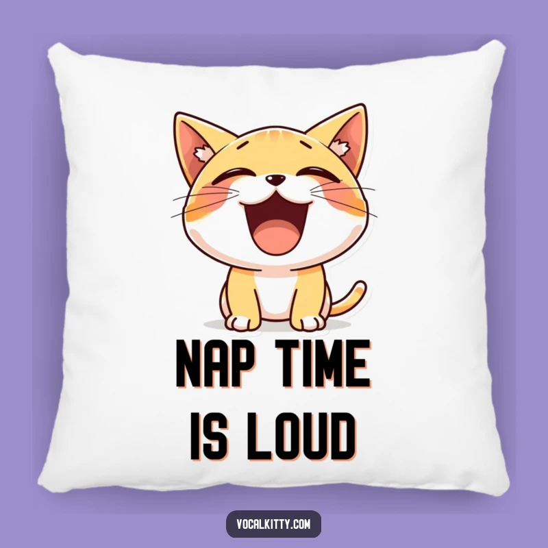 Funny Tiny Cat Yelling Pillow - Cozy Cheerful Kitty Cushion Gift