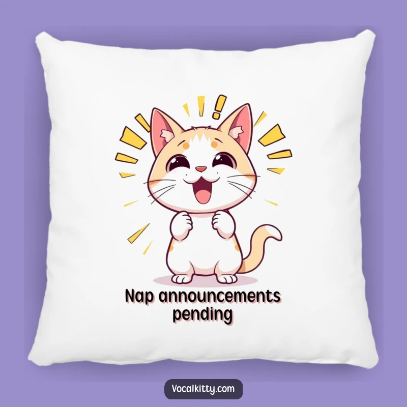 Funny Cat Announcement Pillow - Soft & Hilarious Sound Effect Cushion Gift!