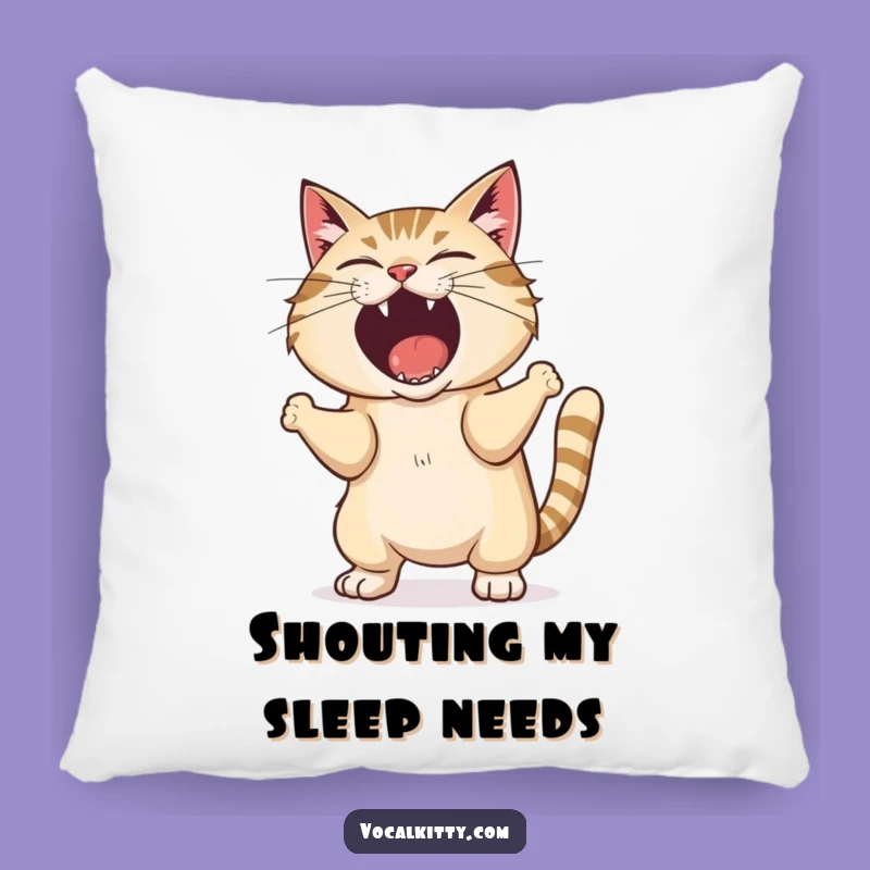 Funny Shouting Cat Pillow: Cuddle Up With Expressive Comfort
