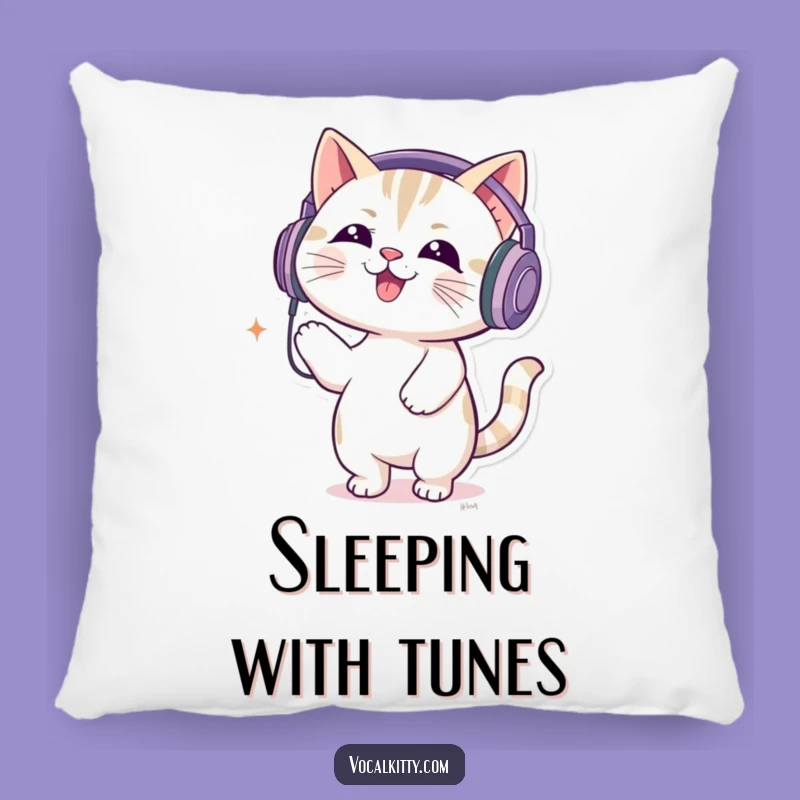 Funny Music Cat Pillow - DJ Feline Bouncing Cushion Gift
