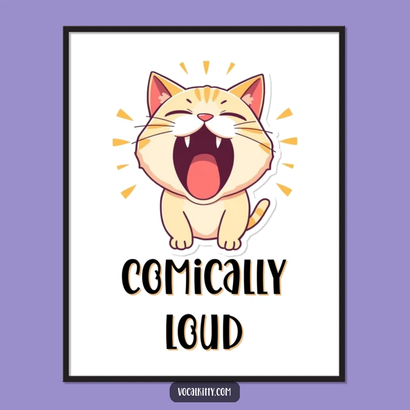 Funny Digital Art: Cat Roaring Loudly with Comical Effect