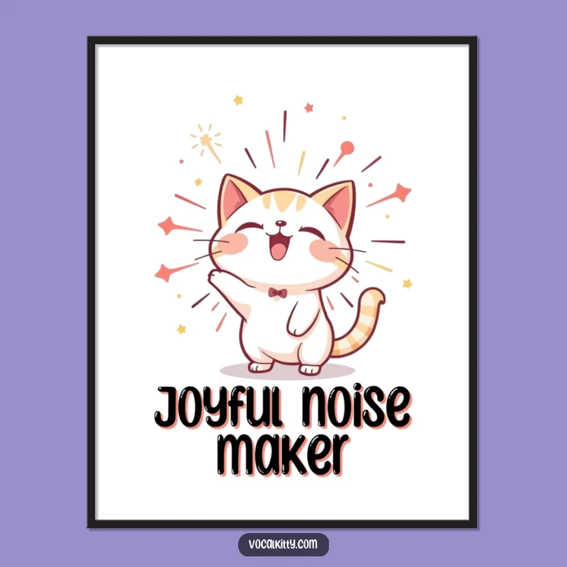 Funny Cat Firework Burst Digital Art Print: Instant Festive Decor!