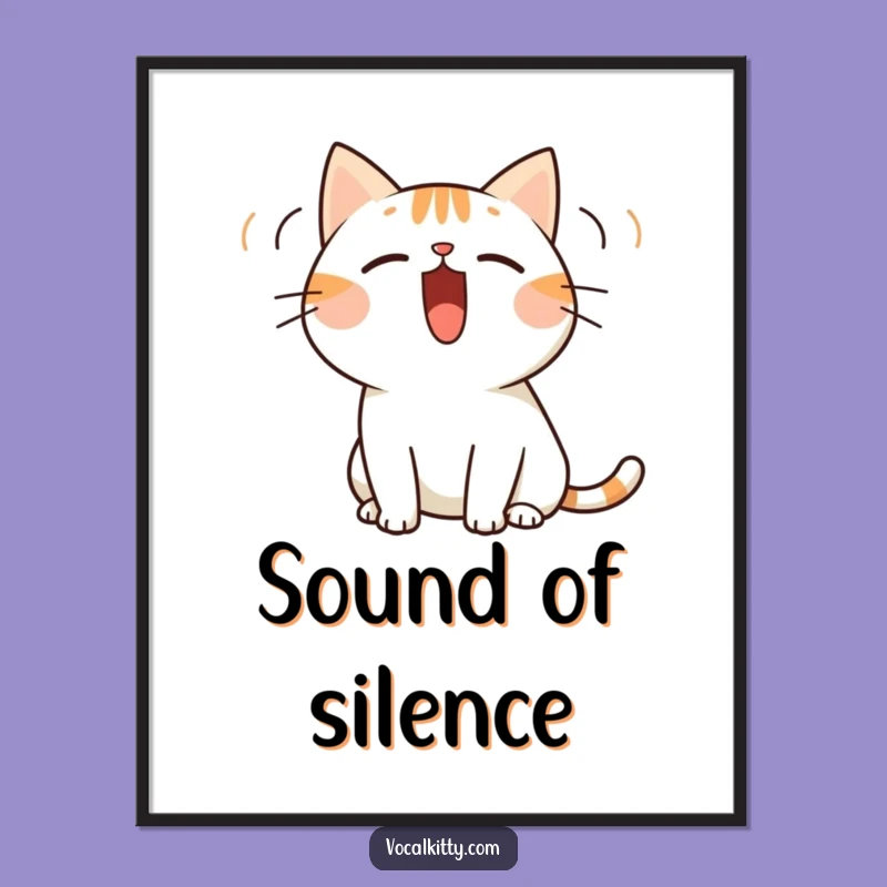 Funny Cat Loud Meow Digital Art - Instant Vocal Vibes for Walls!