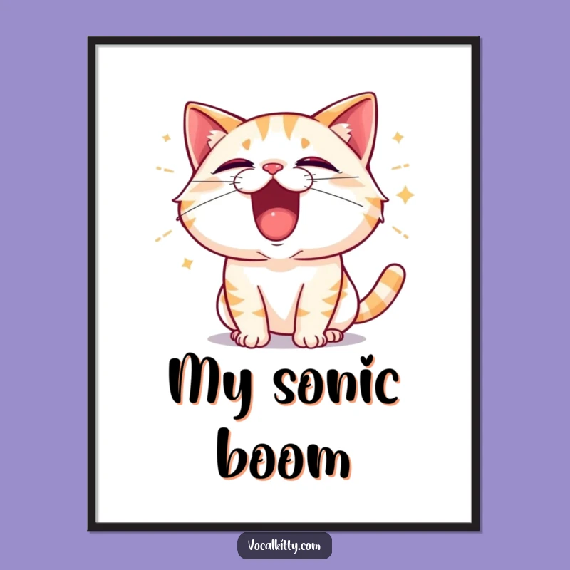 Funny Cat Shouting Digital Print - Instant Wall Art of Feline Joy