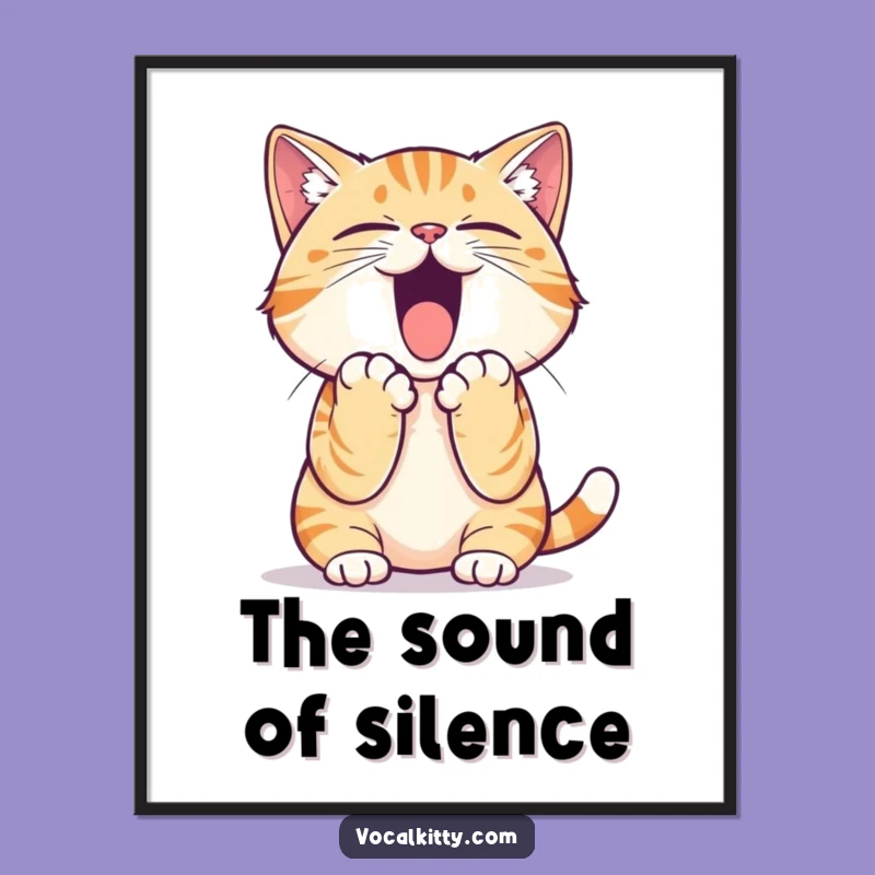 Funny Cat Yelling Digital Art: Instant Wall Art with a Roar