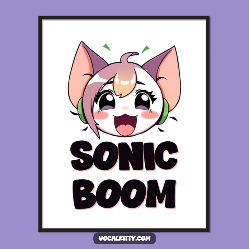 Funny Loud Character Digital Art Print: Big Ears Sound Instant Gift