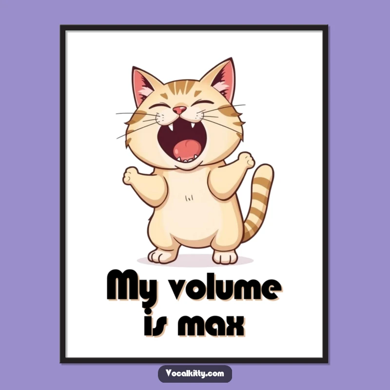 Funny Shouting Cat Digital Art: Make a Bold Statement on Your Walls