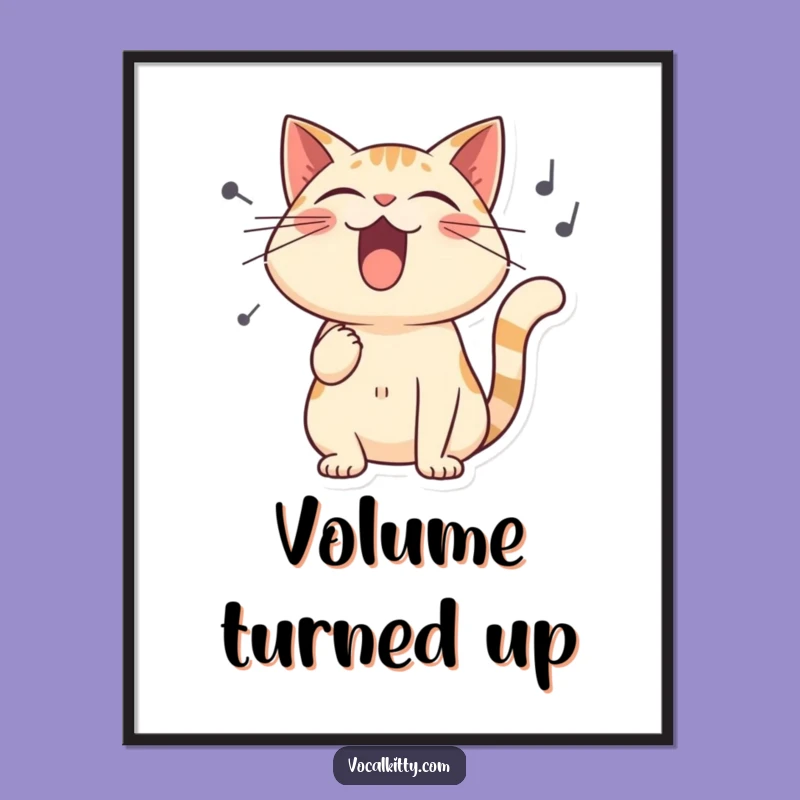 Funny Singing Cat Digital Art - Instant Hilarious Musical Decor Download