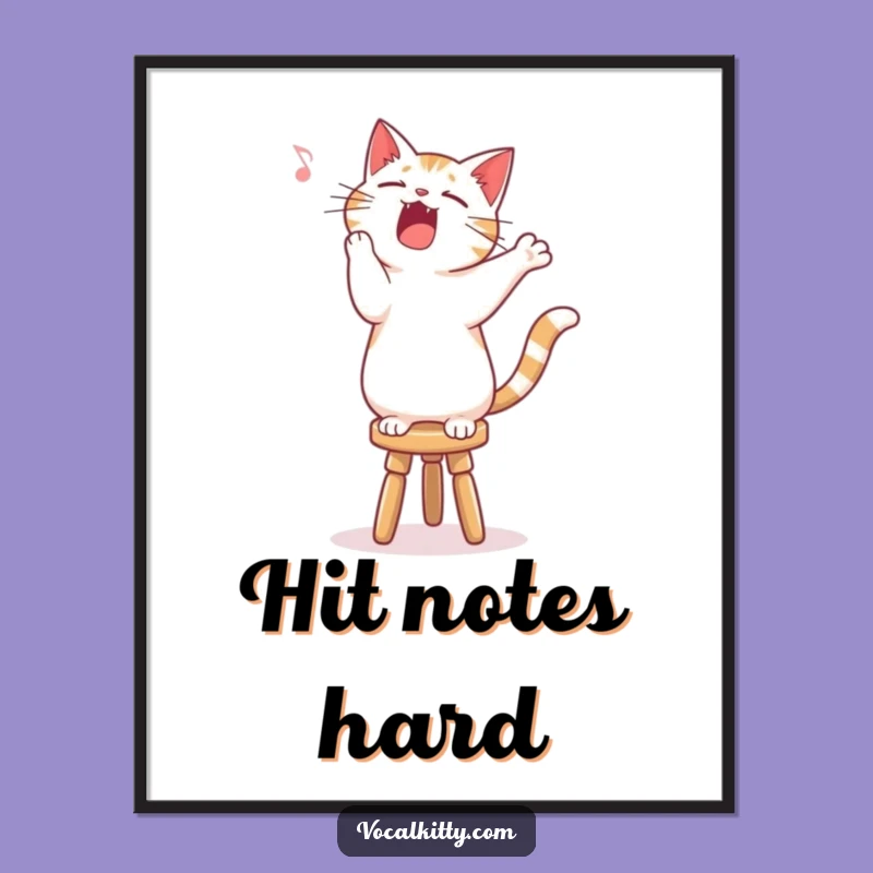 Funny Singing Cat Digital Art - Wall Decor for the Star!