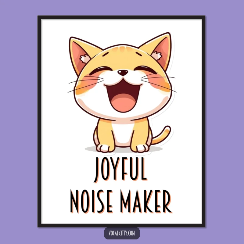 Funny Tiny Cat Yelling Digital Art - Cheerful Kitty Printable Gift